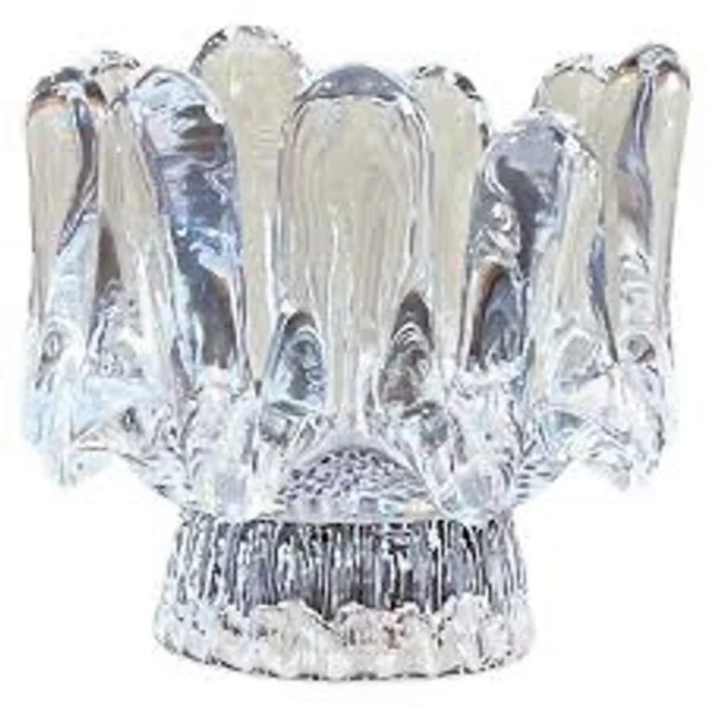 Kosta‎ Boda Sunflower Candleholder Goran Warff 1970s Swedish Art Glass Clear MCM